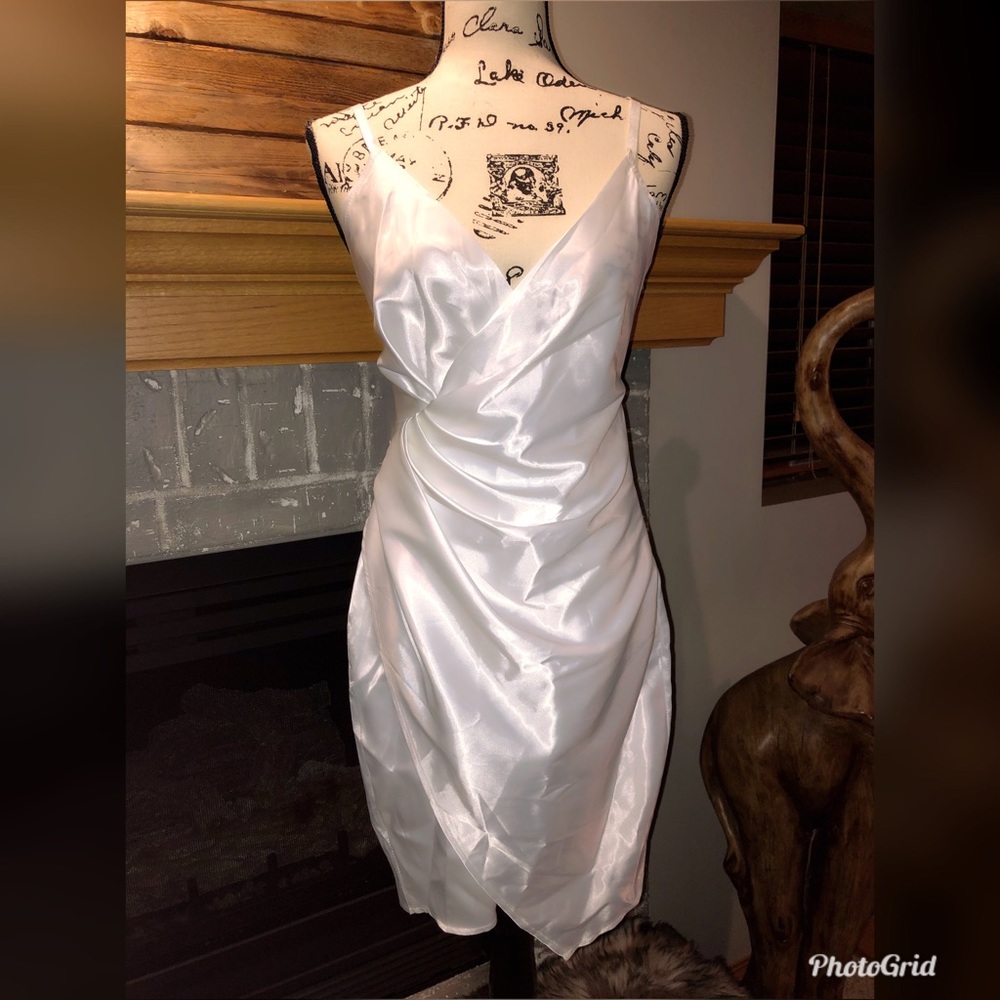 White satin dress